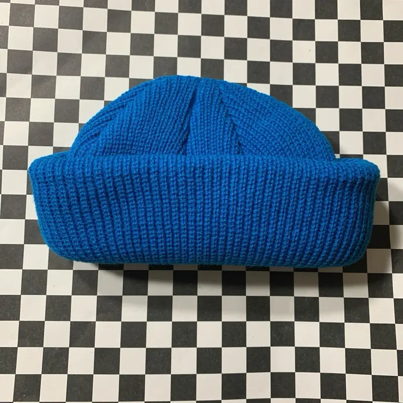 Ocean Blue Fisherman Beanie - Short Fitting Street Style Beanie for Men, Designed to Cover Crown Above Ears, Knitted Hat