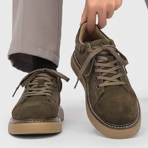 Vintage Workwear Icon: Camel Suede Platform Casual Shoes