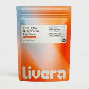Livera Debloat & Liver Detox Gummies: Daily Digestive & Liver Support with Milk Thistle, Dandelion & Ginger | Sugar-Free, Vegan, Organic, Orange Flavor