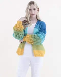 Scales Pattern Gradient Comfy Cardigan