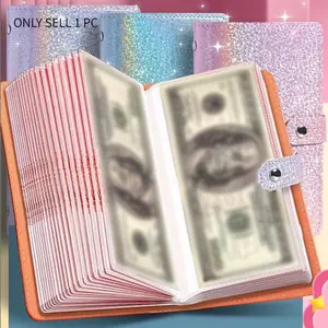 Large-capacity money-saving album, holds up to 100 banknotes. Suitable for storing banknotes, stamps, commemorative banknotes. Bright colors, snap-button design. Ideal for Easter, Mother's Day and birthday gifts.