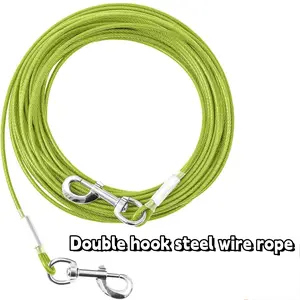 Thickened Steel Wire Rope Traction Rope, Explosion-Proof Punching Double Hook Harness for Outdoor Use