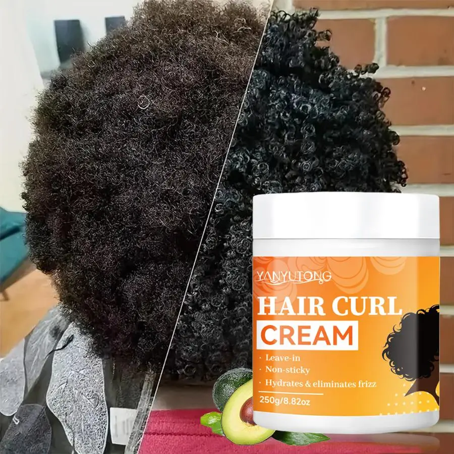 250g Natural Curl Cream Curly Hair with Shea Butter & Coconut Oil, Dual Nourishment, Styling & Care, Control Frizz, Define Curls, Salon-Style Wet Hair Feel, Curl Defining Cream, Curling Cream for Curly Hair