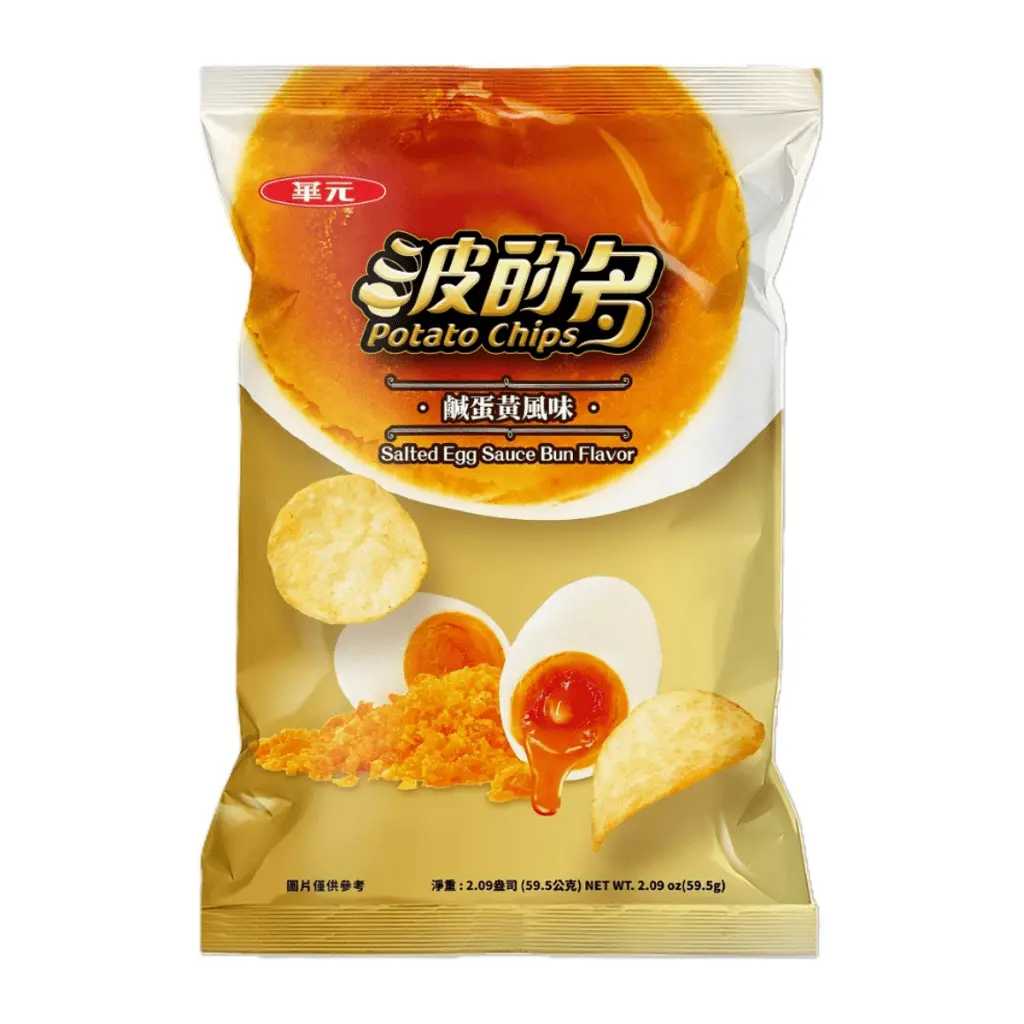 Hua Yuan Potato Chips Salty Egg Yolk Flavor - 59.5g