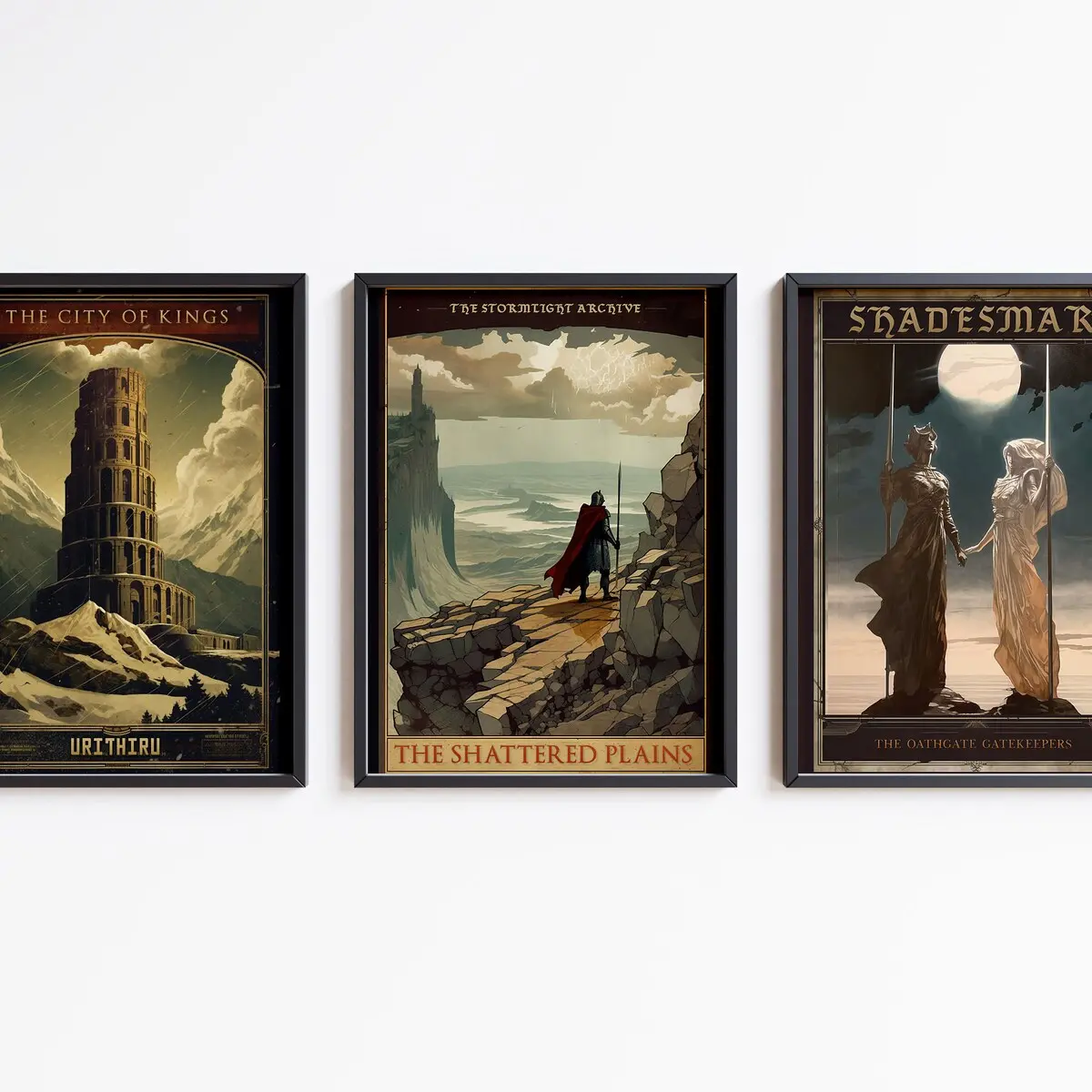 Stormlight Archive - 3 x Vintage Travel Poster Mega Bundle - Brandon Sanderson- Fantasy Wall Art  - Coppermind Cosmere