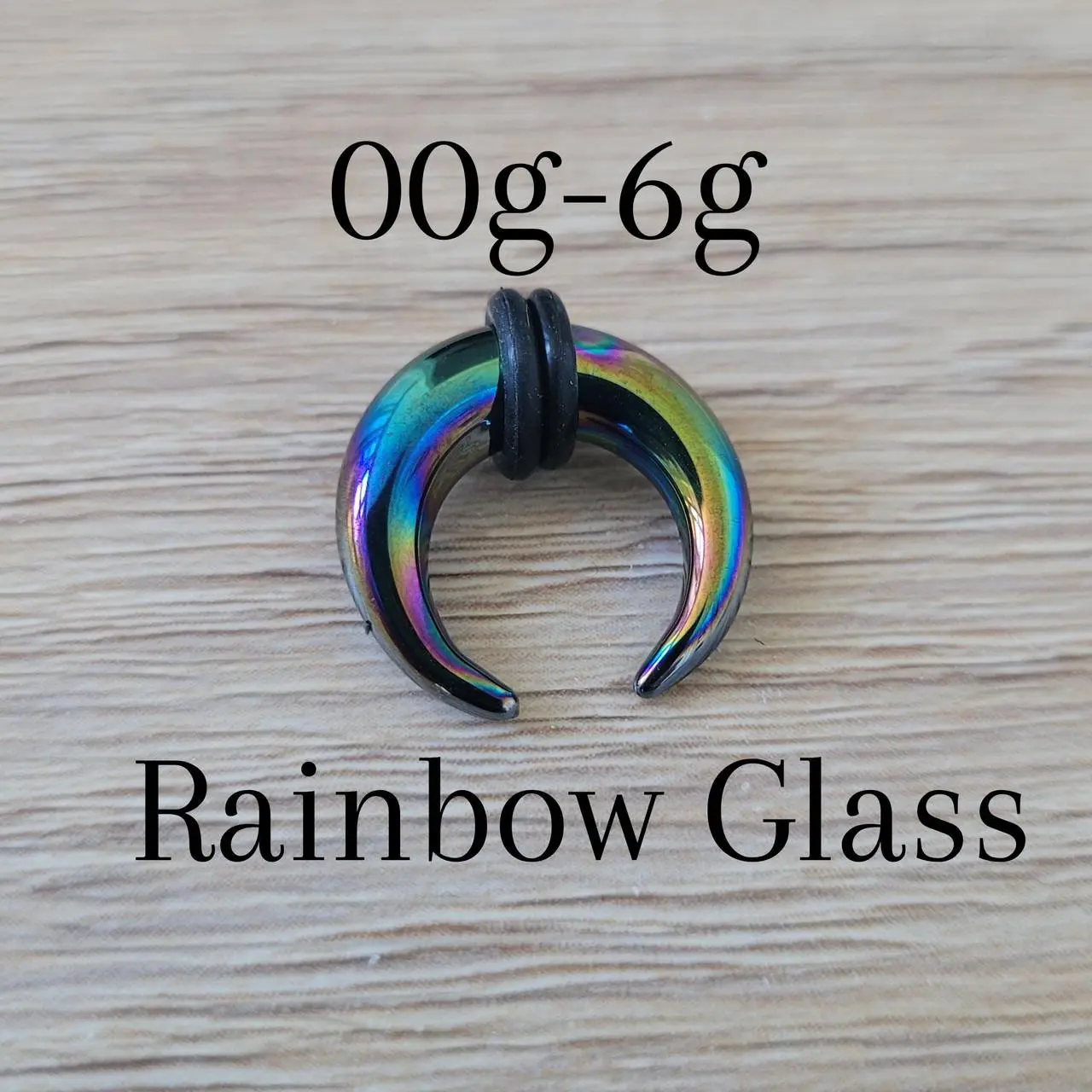 Rainbow Glass Septum Pincher Ring Stretching Gauging Taper Horseshoe Gauge 00g 0g 2g 4g 6g stretched jewelry organic piercing unique 10mm