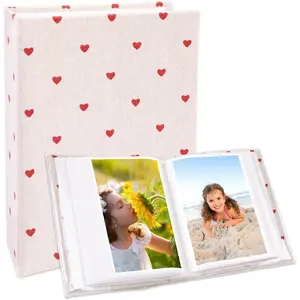 Photo Album 100 Photos (4 x 6 Inch) - Portable Mini Linen Cover Scrapbook Album for  Birthday Family Wedding Anniversary Art & Craft Projects