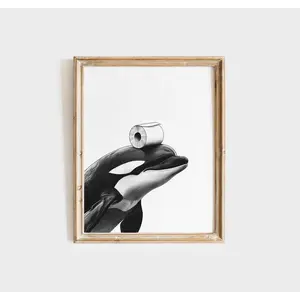 Orca Poster Orca Animal Bathroom Poster Orca Gift Orca Art Bathroom Wall Decor Poster black and white Orca Bathroom Killer Whale Print Gift