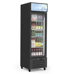 Garvee Large Capacity Commercial Beverage Display Fridge with 11.3 Cu. Ft. Glass Door, Customizable Shelving, LED Lighting, Adjustable Shelves, and Drink Cooler for Shops, Bars, Apartments, Home, and Restaurants