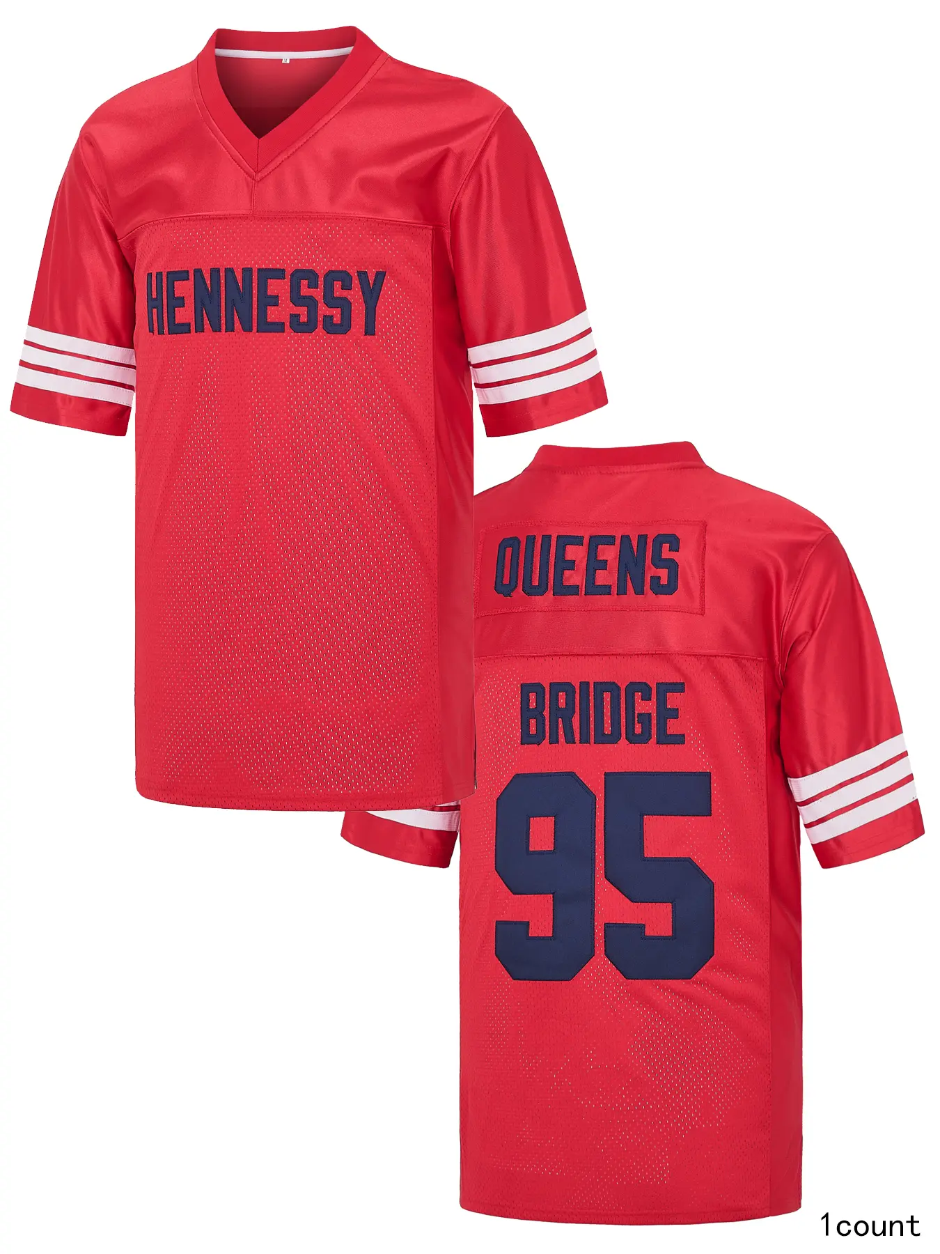 Hennessy Queens Bridge #95 Male Football Top - Short Sleeve, Quick Dry, Breathable, Machine Washable Football Fashion Jersey with Bold Letter Print & Moisture Absorption for Fan Outfits