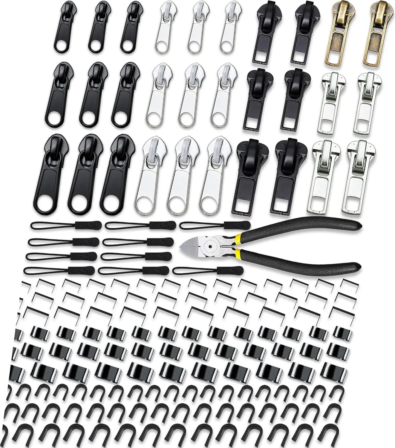 159 Pieces Universal Zipper Repair Kit with Replacement Zippers Slider for Jacket Coat Backpack Luggage Suitcase #3#5#8