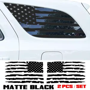 2 Pcs Universal Rear Window Broken American Flag Decals Back Side Window USA Flag Sticker for Dodge Durango 2014-2025