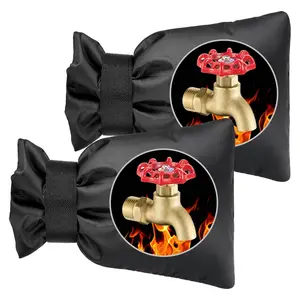 Winter Freeze Protection Pipe Insulation Reusable Waterproof Insulated Spigot backflow Cover-2Pack Outdoor Faucet Covers for Winter - Pro 6.7" W x 8.3" H