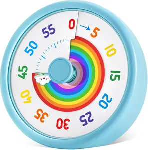 Visual Timer for , 60 Minute Countdown Timers for Classroom Kitchen Office, Rainbow Disk Desk Timer Clock with Silent Operation, Pomodoro Timer Time Management Tools for   Blue