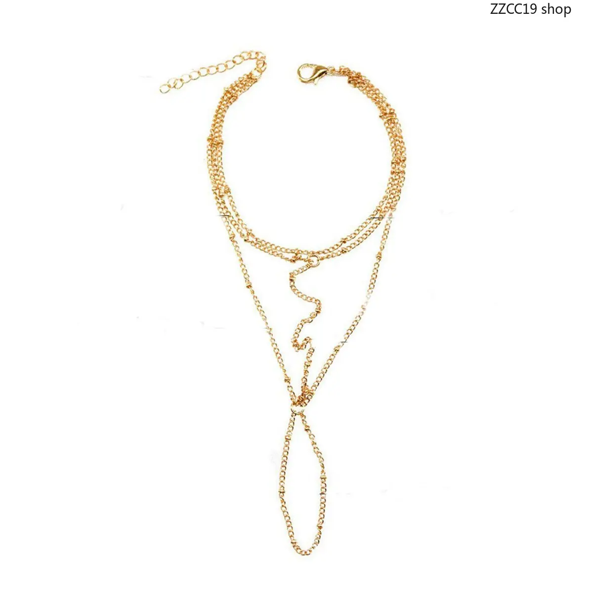 Bohemian Beaded Hand Chain Bracelet – Sexy Slave Bracelet with Ring for Summer Vacation & Festivals | Adjustable Dainty Wrist Accessory