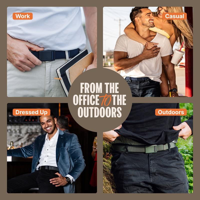 Groove Life Groove Belt Ultra - Trek | Comfortable, Lightweight, Durable, Adjustable Stretch Belt for Men, Magnetic Curved Polymer Buckle, Machine Washable, Limited Lifetime Warranty