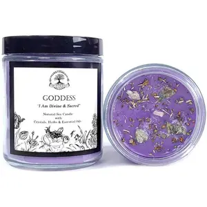 Goddess Affirmation Soy Candle with Crystals | Art Of The Root