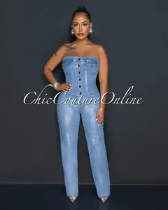 *Tamarah Denim Silver Foil Wide Jeans