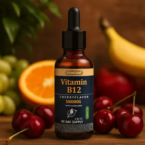 Vitamin B12 Liquid Supplement Drops - Edible Support for Energy, Brain & Heart, Non-GMO & Gluten-Free,  2 FI Oz