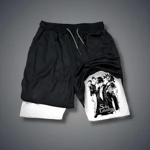 [Vtg90s] Double-Layer Sports Shorts Graphic Shorts Black Shorts Camo Shorts Streetwear Shorts Men Outfits Men Short Shorts Vacation Outfits Shorts