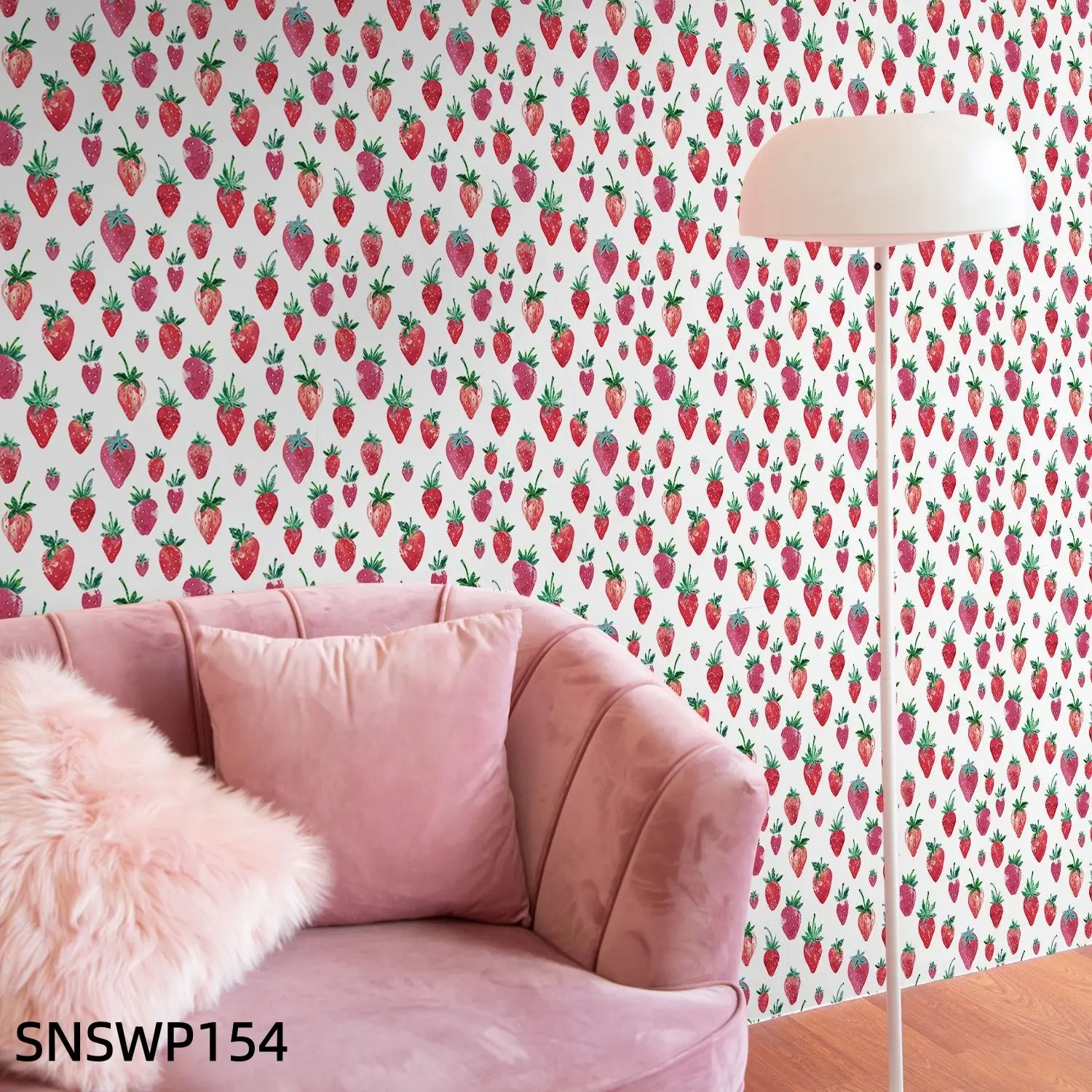 Strawberry Pattern Self-Adhesive Wallpaper, Waterproof Moisture-Proof Oil-Resistant, Easy Installation for Living Room Bedroom TV Background