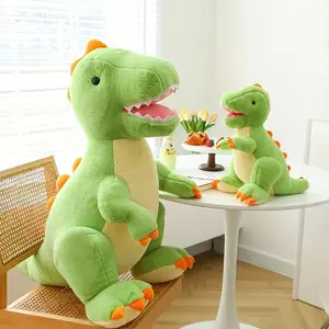 Adorable Green T-Rex Plush Pillow - Soft Polyester Dinosaur Toy, Perfect for Birthday & Christmas Gifts