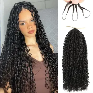 Feather Crochet Human Hair for Black Women Pixie Curly 16 Inch 60G/Pack Miracle Knots Hair 16A Brazilian Raw Human Curly Hair Crochet Pre-Separated Invisible Virgin Human Crochet Hair Natural Color BEAUFOX