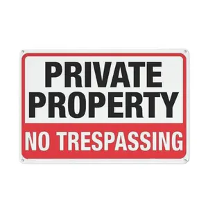 Large No Trespassing Signs Private Property Metal 12x8 Inch Rust Free Aluminum UV Ink Printing Durable Weatherproof Up to 7 Years Outdoor for Home