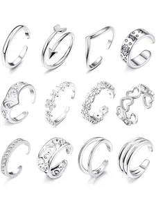 Fashion Sunflower & Heart Design Toe Ring, Fashion Artificial Zircon Inlaid Toe Ring for Women & Girls, Trendy All-match & Exquisite Jewelry for Birthday Gift, Fashion Stackable Rings, Elegant Fashion Rings