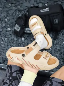 1 Pair of Men's Plus Size 2-Way Slides: Shock-absorbent & Comfortable, Massage Particle Footbed, Adjustable Heel Strap, Ideal for Men's Daily Streetwear in Summer