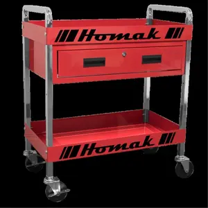 212 MAIN 30 in. 1-Drawer Red Service Cart with Wheels, Locking Casters, Shelf, Drawer Cabinet, Organiser for Indoor Use, Paint-Ready Tool Organizer Case