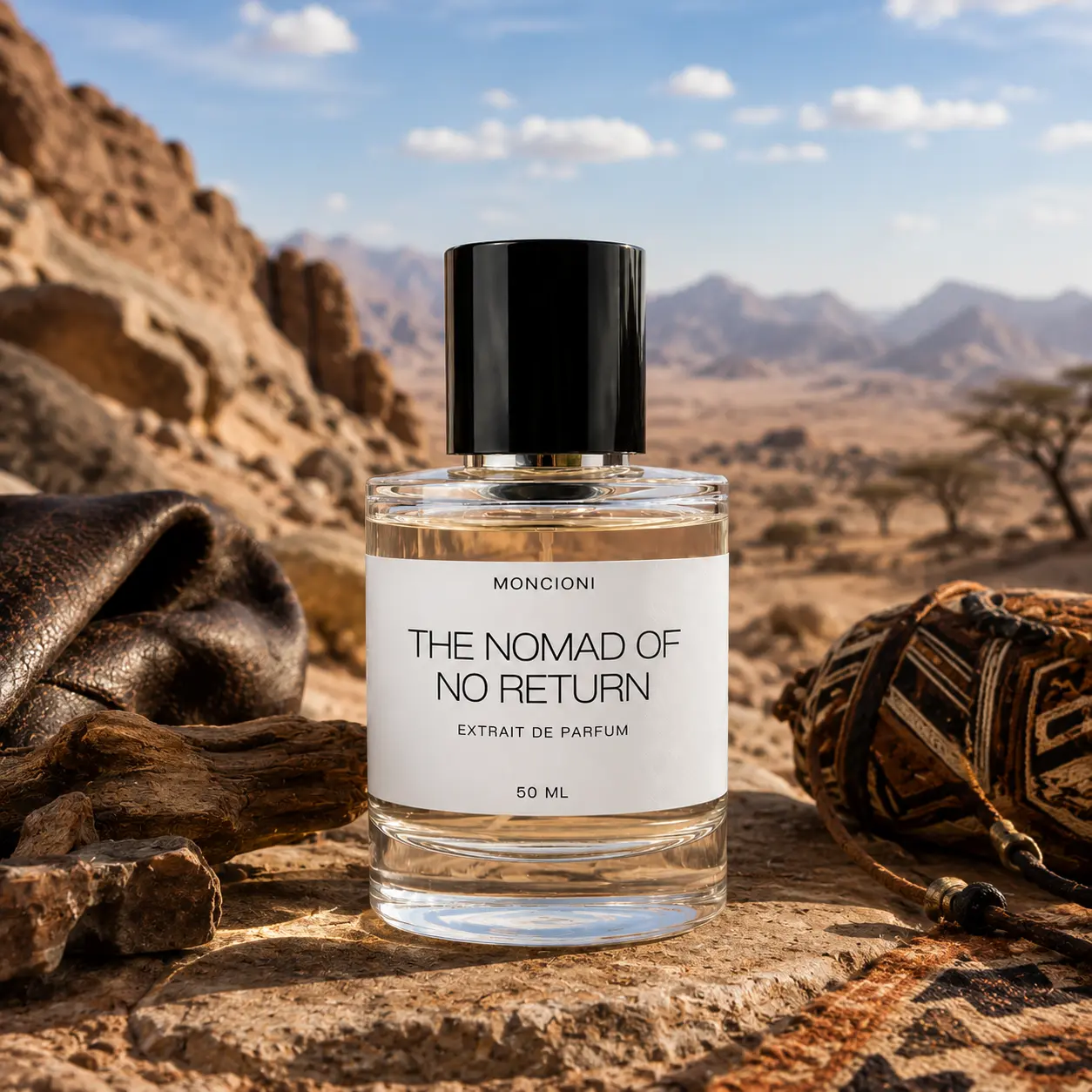 Moncioni The Nomad of No Return Extrait de Parfum - Unisex Luxury Fragrance with Leather, Cardamom, Geranium Notes - Long-Lasting Designer-Inspired Niche Perfume Gift