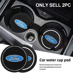 2Pcs Silicone Car Coaster Mat Water Cup Cushion Auto Anti Slip Pad Interior Decoration Accessories For Subaru BRZ Outback WRX Ascent Levorg Forester XV Crosstrek Impreza Solterra REX Legacy Exiga Tribeca Car Interior Decorative