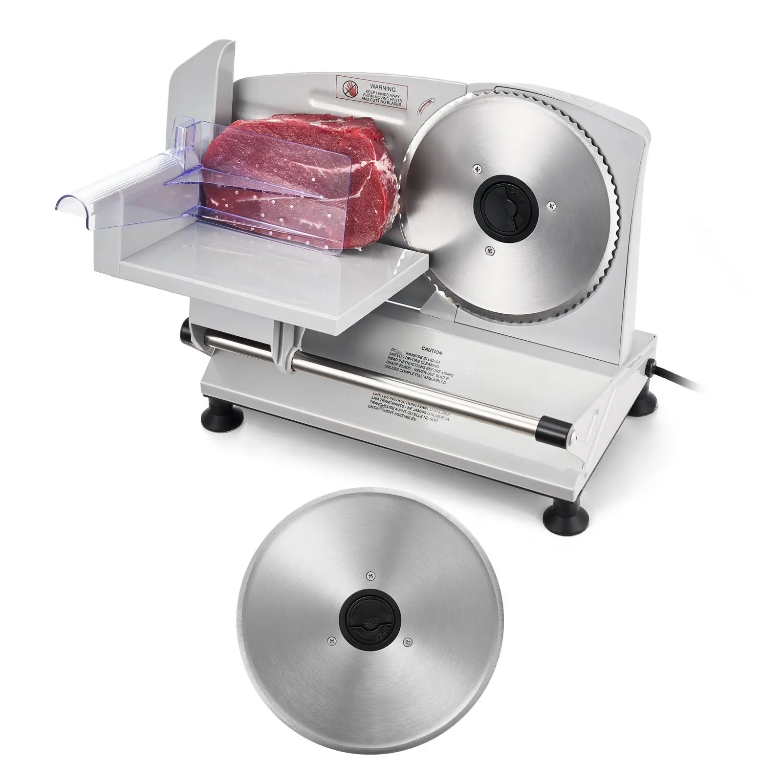 Electric Meat Slicer With 6.7-Inch Blade, 150W Deli Slicer Machine, Dual SUS420 Stainless Steel Blades, Adjustable Thickness 0-0.6 Inch, ETL Certified For Home Kitchen, Slicing Beef Ham Cheese Baguette Steaks