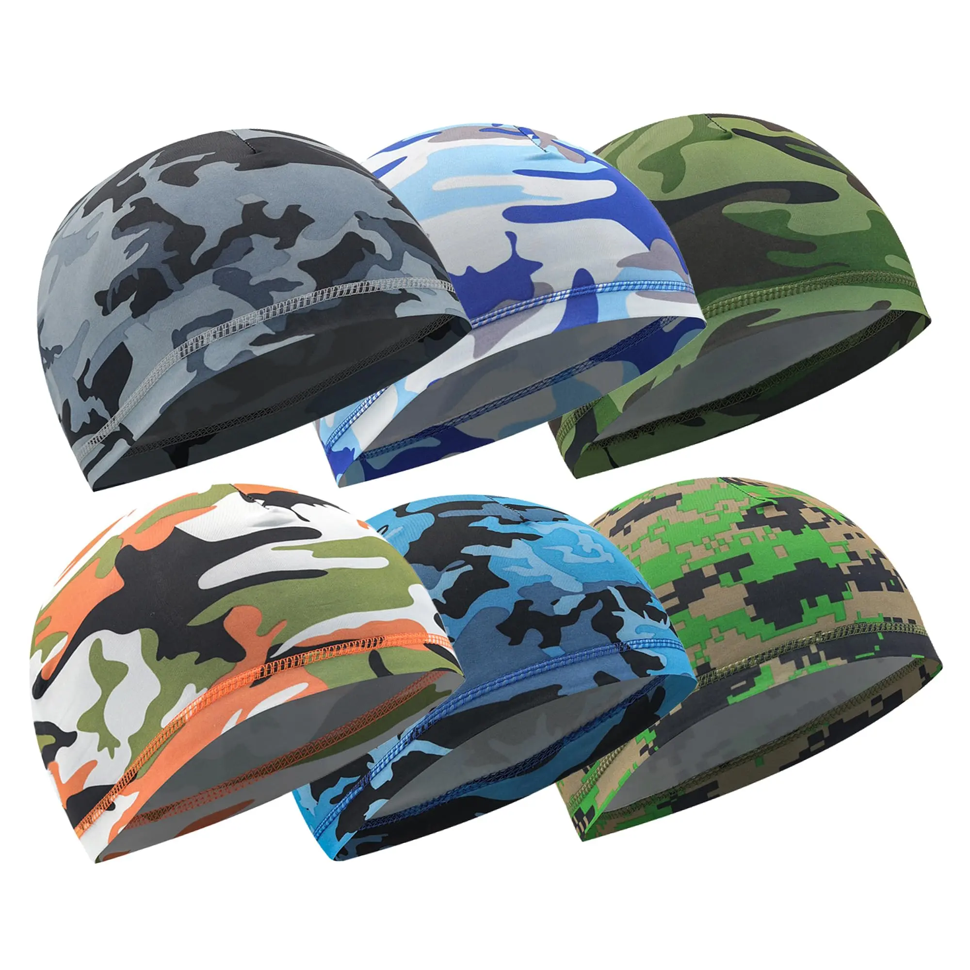 6PCS Helmet Liner Skull Cap Beanie, Sweat Wicking Hard Hat Liner, Under Helmet Skull Cap, Moisture Wicking Head Cap for Men Women