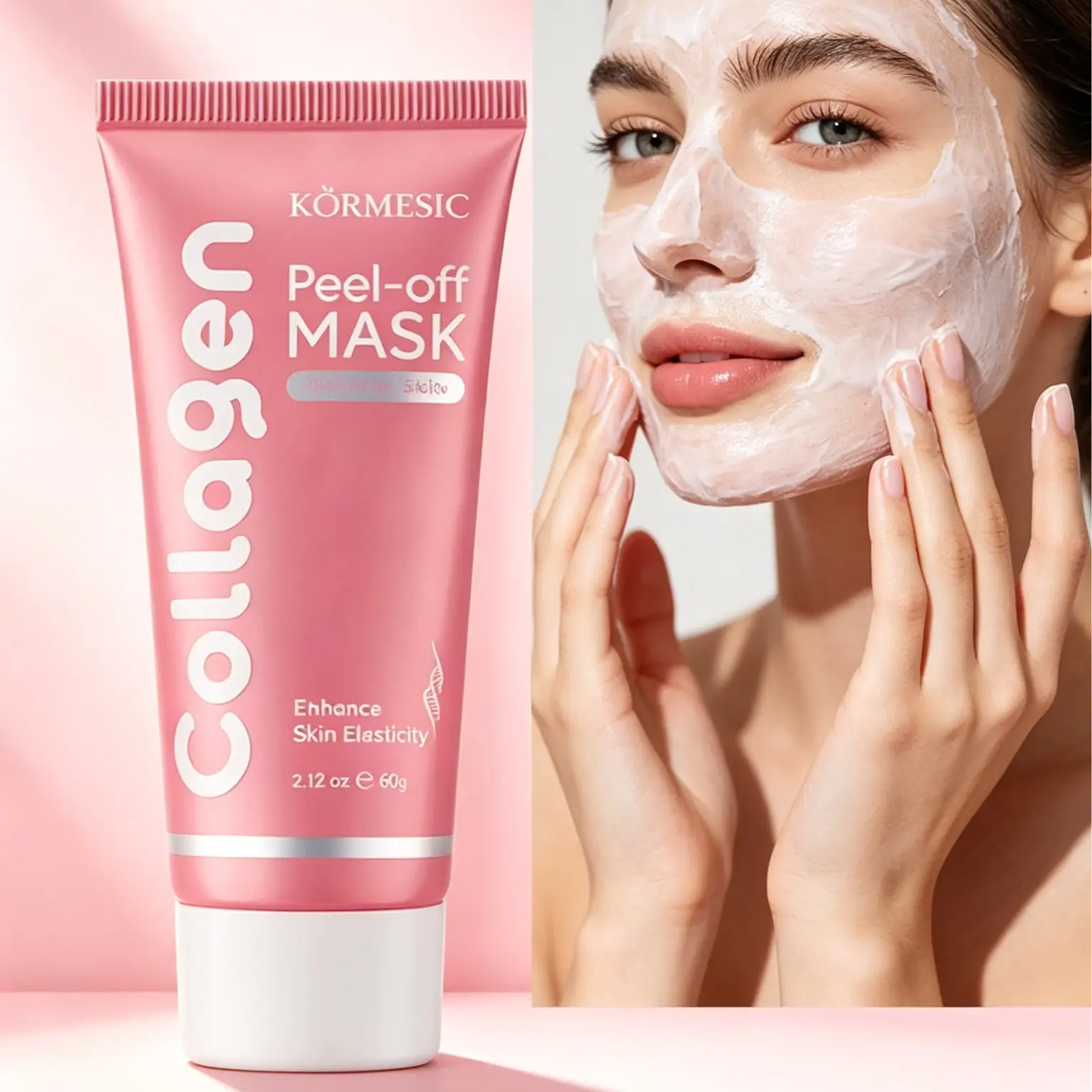 Collagen Wrapping Peel Off Facial Mask - Elasticity & Hydration Care, Reduces Sagging & Dullness - Hydrolyzed Collagen for Glowing Skin, with Collagen+Niacinamide +Hyaluronic acid