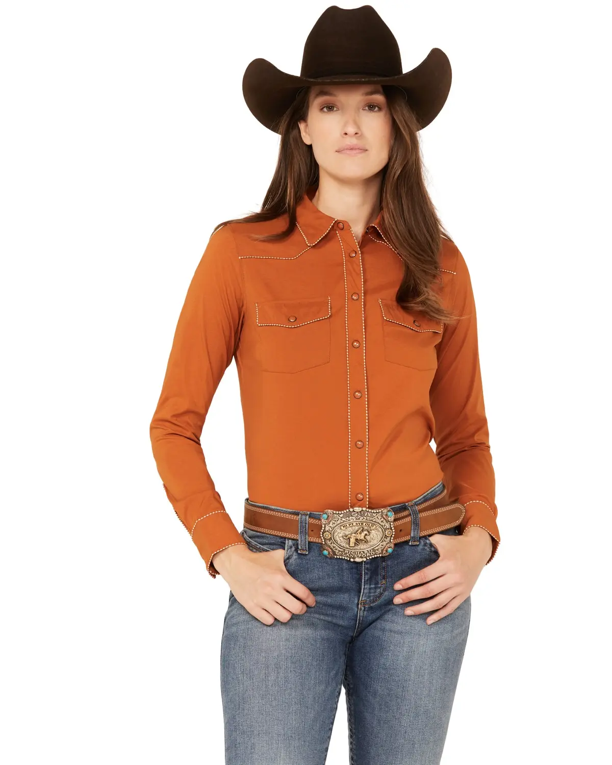 Shyanne Women's Women'S Long Sleeve Snap Vented Riding Shirt - Srfa23w9