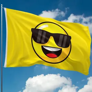 Perfect for college dorms, parties, and anyone who lives that chill, unbothered vibe. This bright yellow flag with the iconic sunglasses emoji is guaranteed to turn heads and spark laughs!