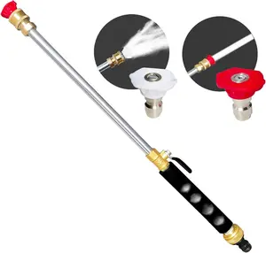Jet Nozzle for Garden Hose Power Washer Wand Hydro Jet High Pressure Washer Tools with 2 Different Nozzles and Hose Quick Connectors 2-in-1 Hydro Jet Nozzle for Car Washing, and Versatile Cleaning