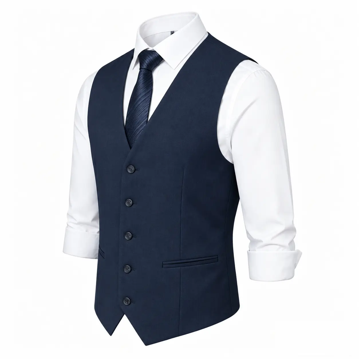 TweedLad Menswear Sleeveless Better-Fitting Formal Suit Vest, Ideal for Formal Wear, Workwear, Wedding & Tuxedo Ensembles, Urban Fashion Plain Button Vest