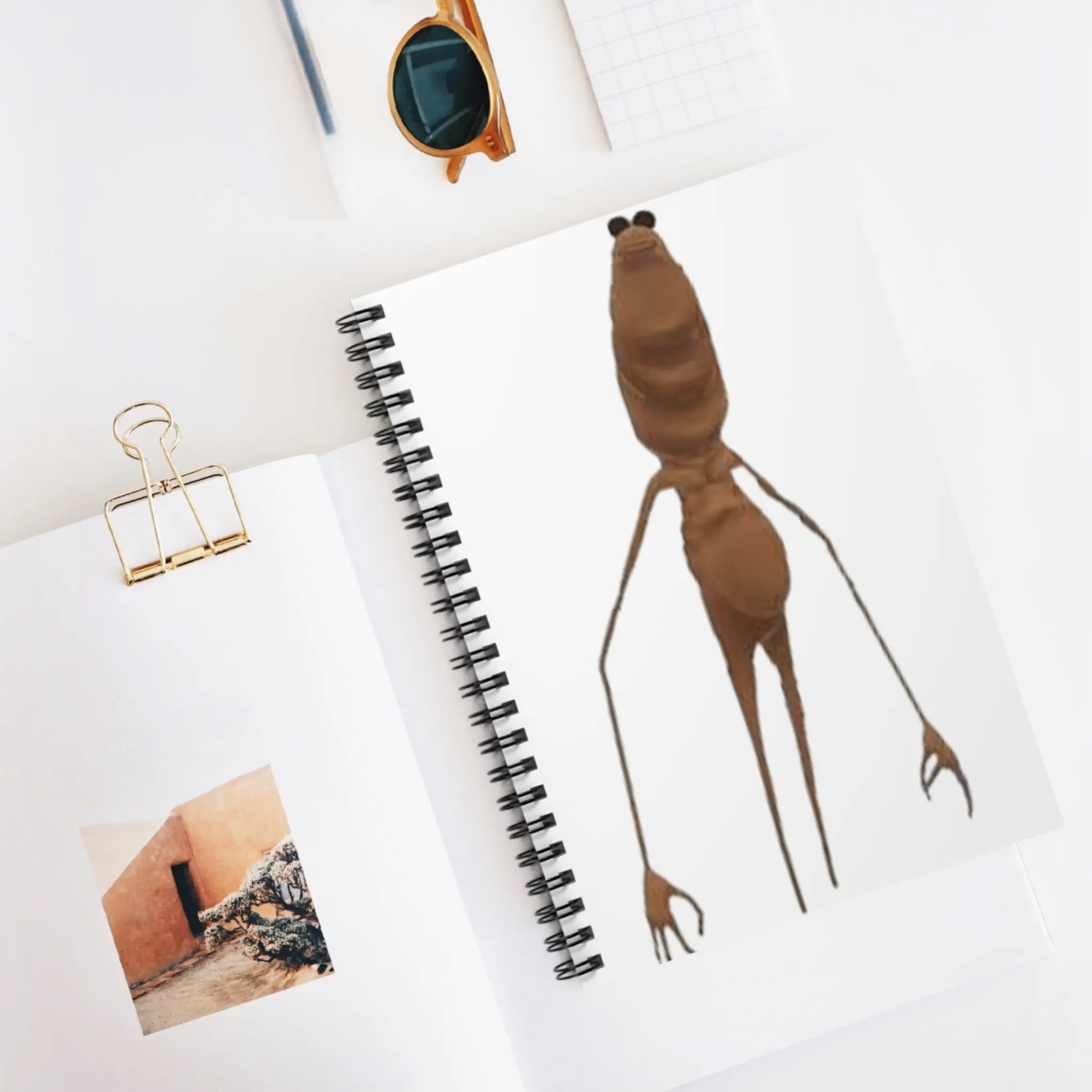 Whimsical Alien Spiral Notebook - Ruled Lines, Funny Journal, Gift for Students, Sketchbook, Cute Stationery, Unique Notepad