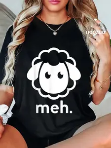 100% Cotton Meh! Shirt | Sarcastic Sheep Lover Shirt Sheep T-Shirt