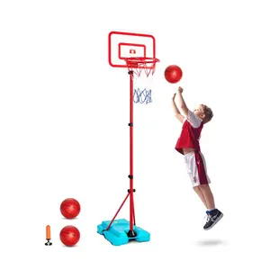 Kids Basketball Hoop, Height Adjustable, Portable Basketball Court with Fillable Base, Indoor and Outdoor Backyard Sport Game, Toddler Basketball Toys for Kids 3-8 Years Old, Boys and Girls