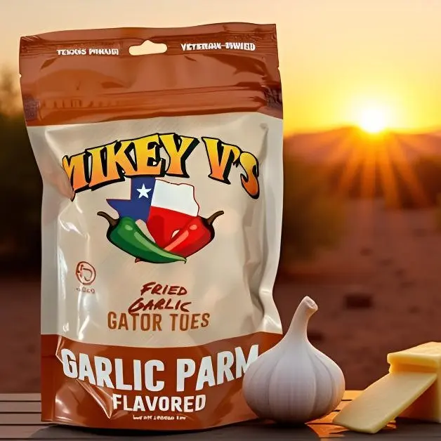Mikey V's Fried Garlic "Gator Toes" 3oz Bag - CRUNCHY BOLD GARLIC FLAVOR! Crunchy Snack Ideal for Parties Picnics or Everyday Snacking -