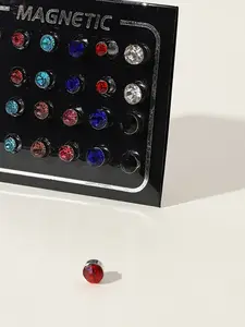 Studded magnetic jewelry, 3mm/4mm/5mm/6mm/7mm ear studs set,12Pairs, in white and color, no piercing required, durable and stylish design, Magnetic Stud Earrings