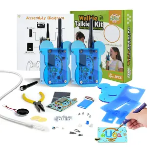 STEM Walkie Talkie Soldering Toy Kit For Kids & Teens - Fun Science Experiment with Soldering Iron, 1 Mile Transmitting Range, 3 Channels, and More
