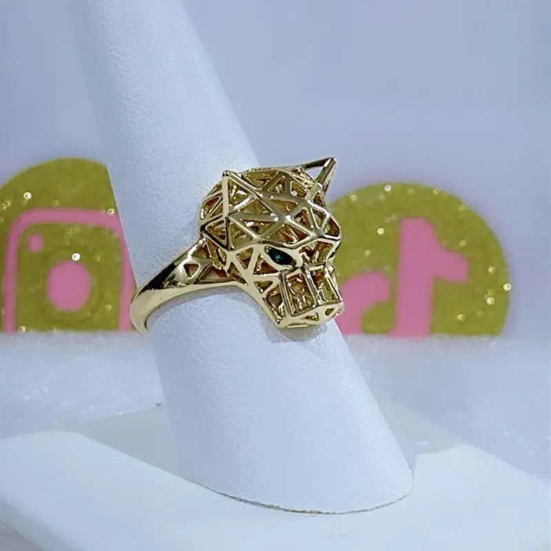 Panther Design Ring #0980 - 14k Laminated Gold High Quality 3 Layers Protection Daily Wear Exquisite Style for Everyday Use