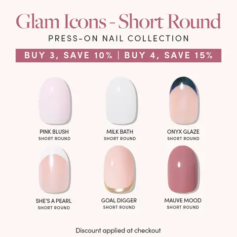 Glamnetic Short Round Icons Press-On Nail Collection