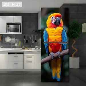 Removable Self-Adhesive Wallpaper Roll, 30x180cm Colorful Parrot Theme PVC Covering, DIY Home Decor Door Stickers, 2pcs Set