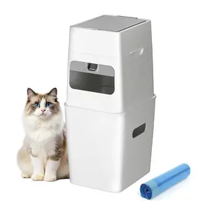 Litter Trash Can,  Litter Disposal Bin | Garbage Disposal Diaper Pail | No Smell  Litter Pail | Pet  Pail for Cats, Dogs, Rabbits, Includes 1 Roll Refill Bag